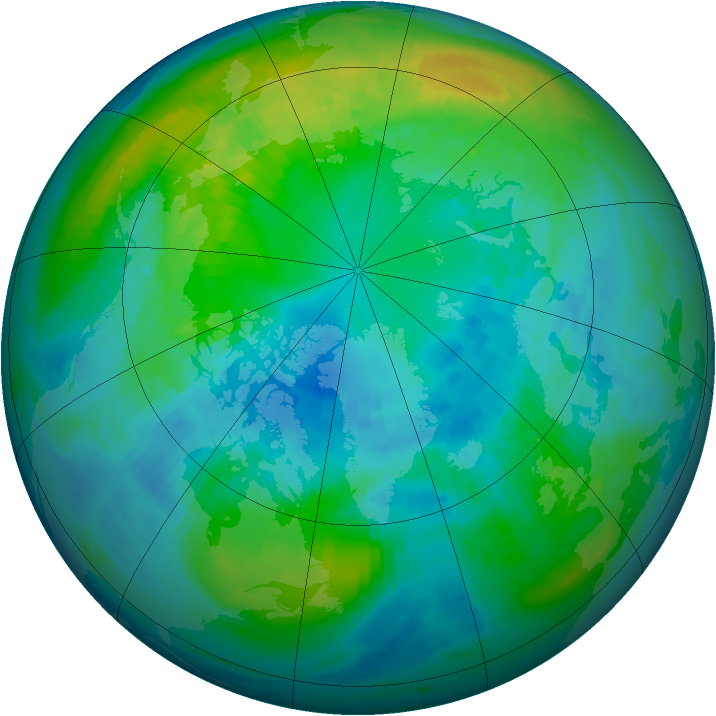 Arctic ozone map for 15 October 1979